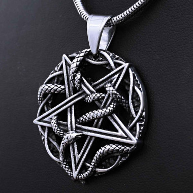 Ocelový Náhrdelník - Ďábelský pentagram / Satanic / Snake 2023