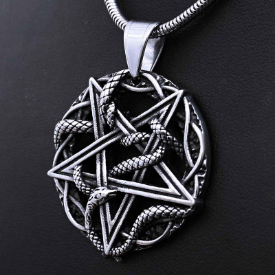 Ocelový Náhrdelník - Ďábelský pentagram / Satanic / Snake 2023