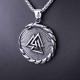 Ocelový přívěsek - Amulet Valknut / VEGVISIR / Midgardsormr (022)  / Bez řetízku nebo s řetízkem