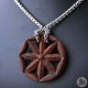 Ocelový náhrdelník - Přívěsek Perunova Hvězda (Ziricote dřevo) 02 + Řetízek Celtic