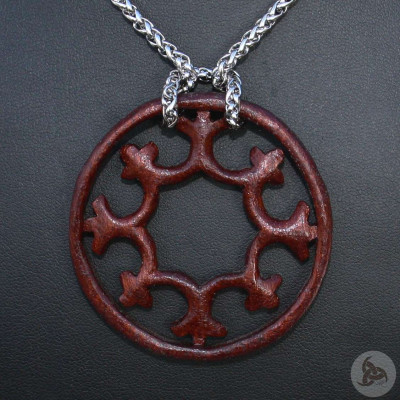 Ocelový Náhrdelník - Liliový kruh / Mahagon / Řetízek Celtic