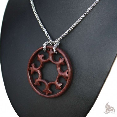 Ocelový Náhrdelník - Liliový kruh / Mahagon / Řetízek Celtic