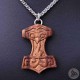 Ocelový náhrdelník - Přívěsek Thorovo kladivo Mjolnir (Tygří dřevo) 01 + Řetízek Celtic