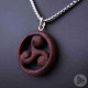 Ocelový náhrdelník - Přívěsek Triskelion (Padouk) 01 + Řetízek Rings